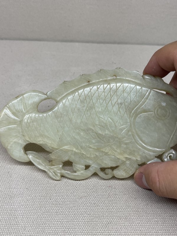 清中期 白玉玉鱼摆件 - 图6