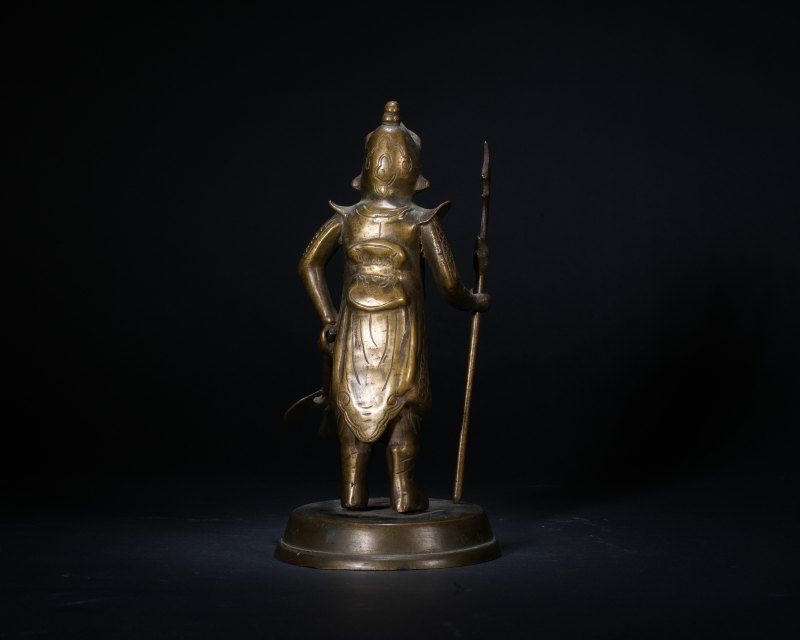 清 铜武官立像 - 图3