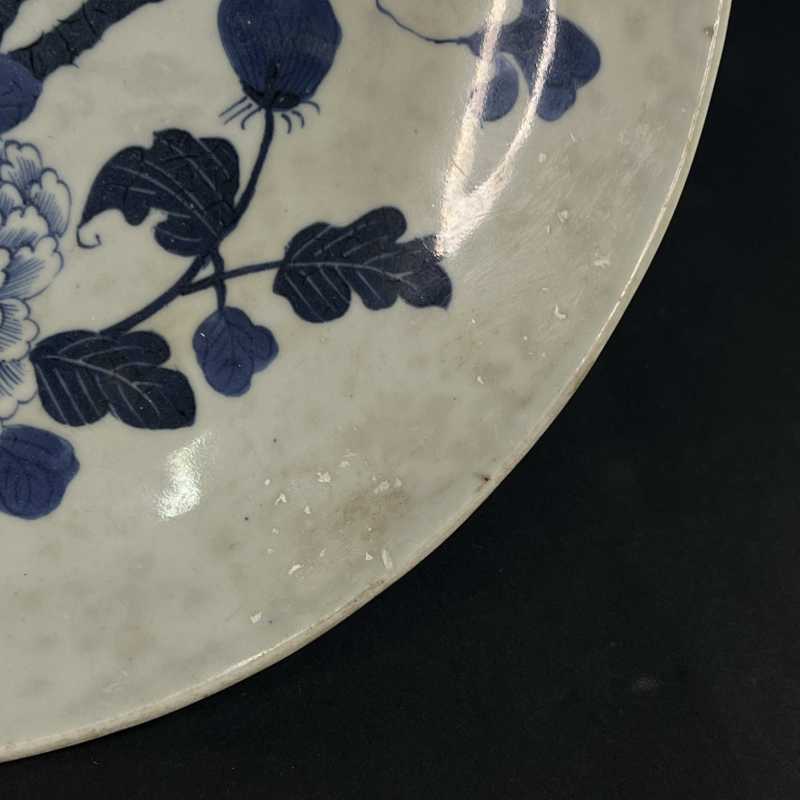 清中期 青花锦鸡牡丹盘 - 图5