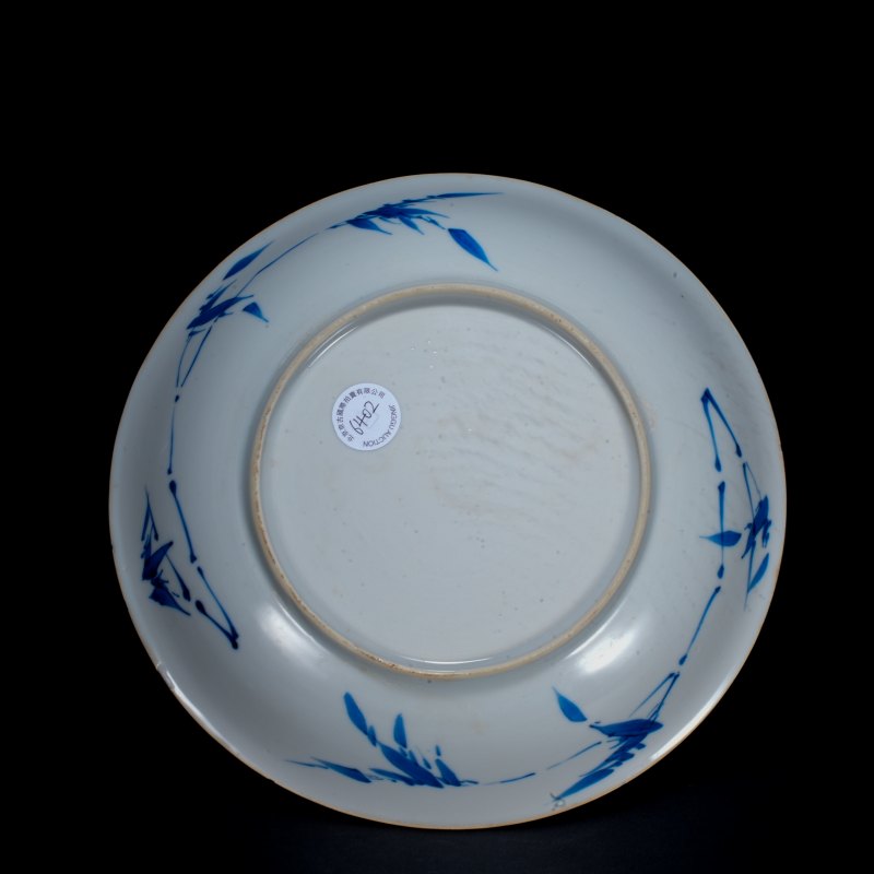 清 青花荷花图盘 - 图3