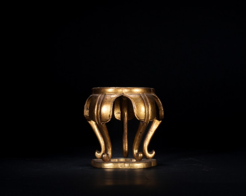 清 木漆金几座 - 图1