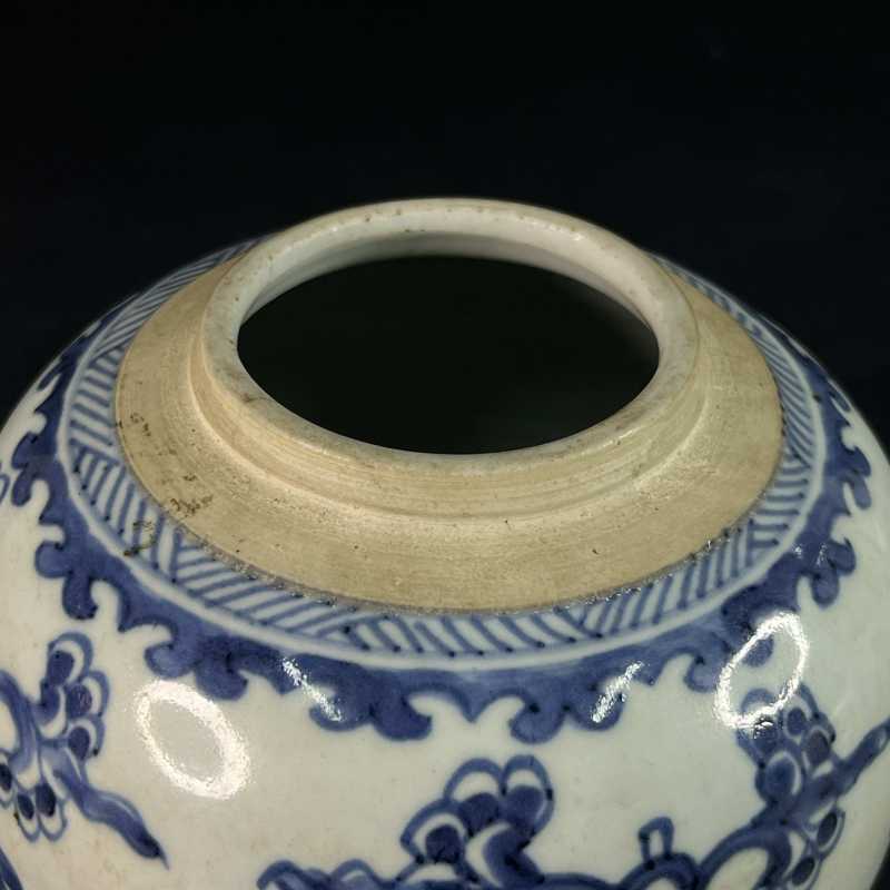 清康熙 青花花间杂宝沙口罐 - 图4