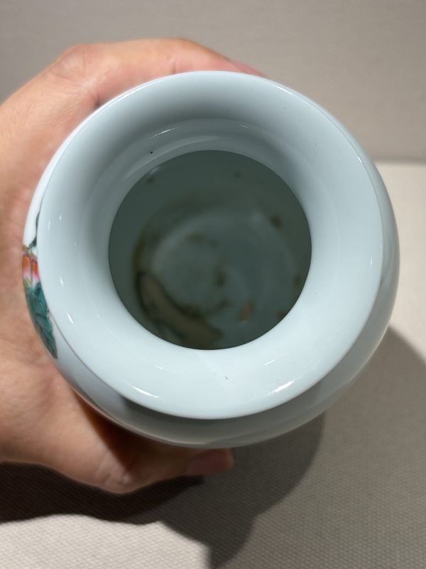 民国 粉彩花鸟纹灯笼瓶一对 - 图10