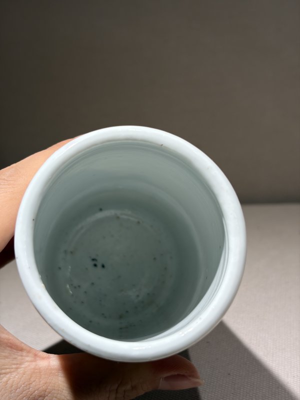 清中期 青花山水图笔筒 - 图3