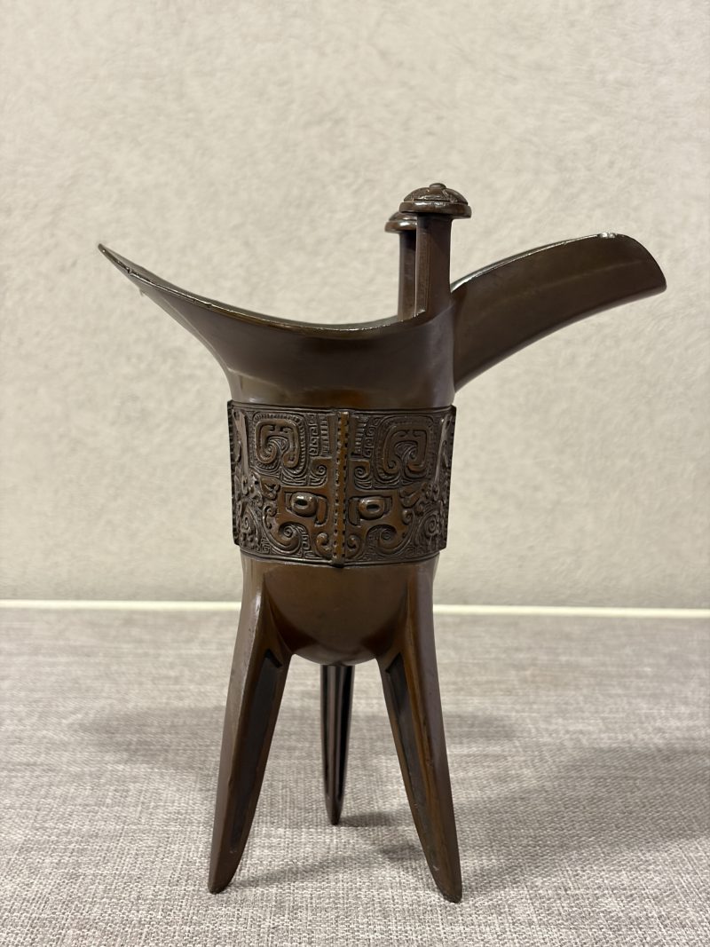 清 铜夔凤纹爵杯 - 图4