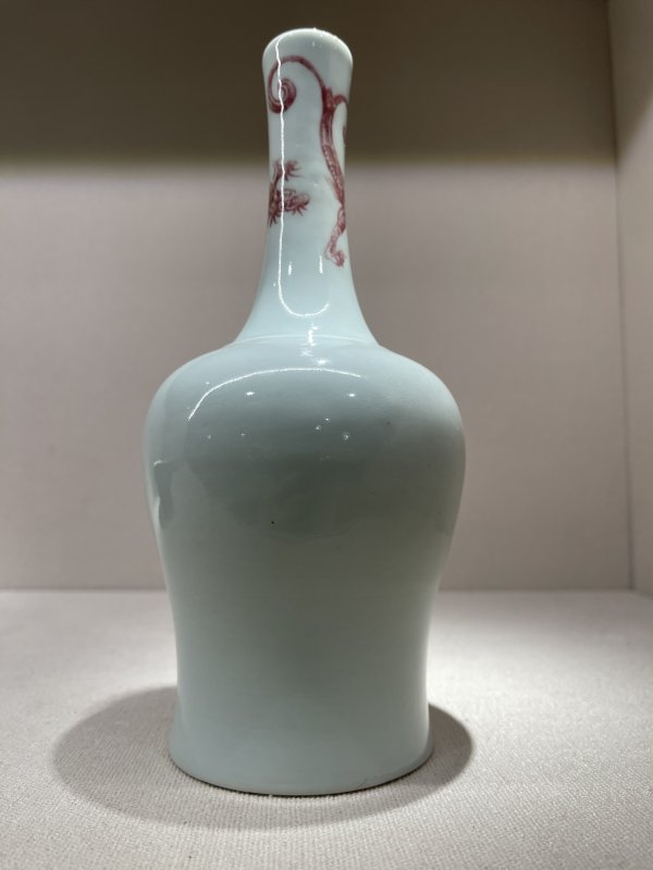 清 釉里红龙纹莱菔尊 - 图6