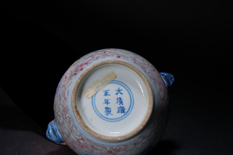 清 青花釉里红八仙过海图罐 - 图4