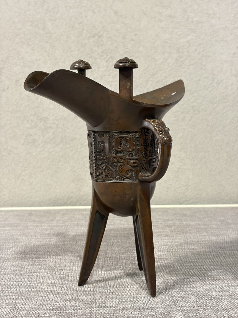 清 铜夔凤纹爵杯 - 图6