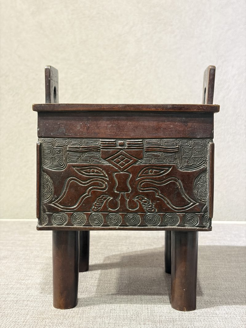 清 铜方鼎式炉 - 图5