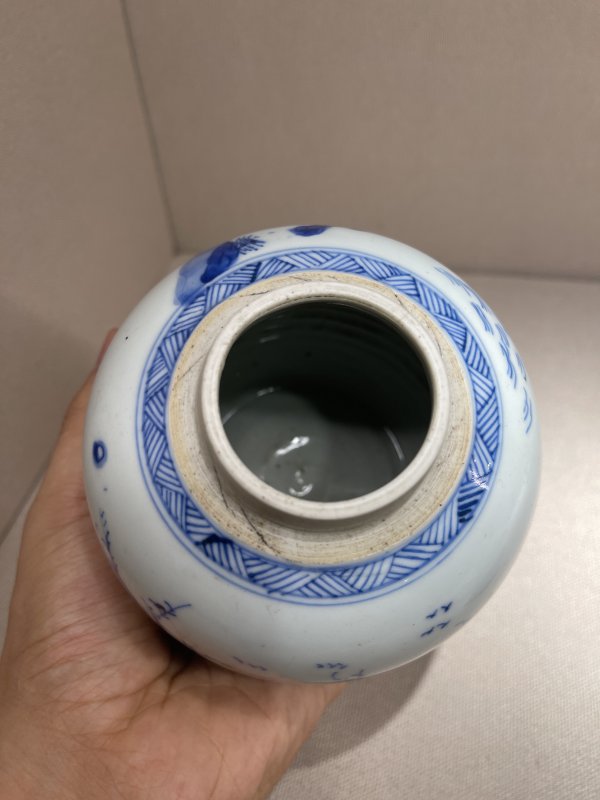清 青花婴戏图小罐 - 图6