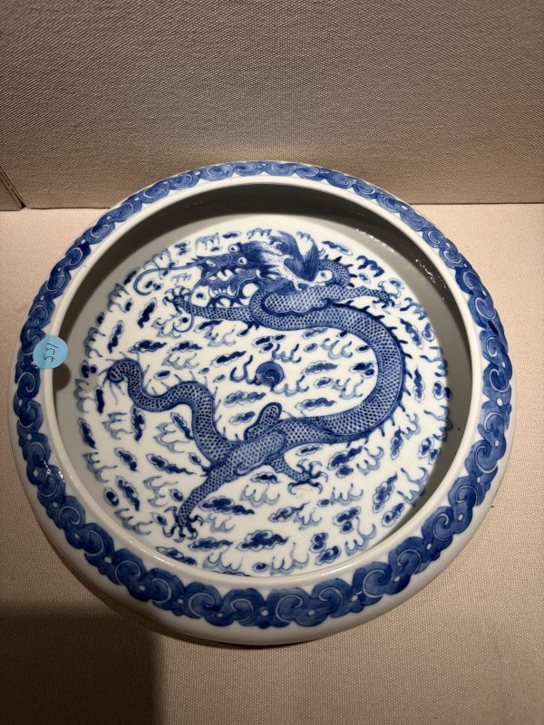 清光绪 青花五爪龙纹大笔洗 - 图4