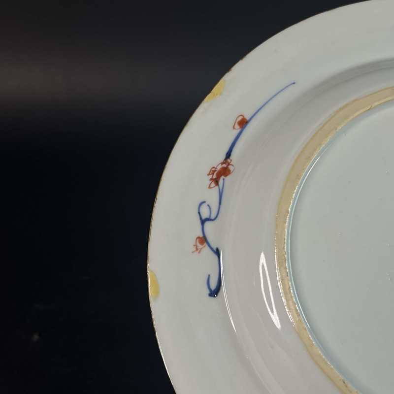 清康熙 青花五彩凤凰麒麟纹盘 - 图7
