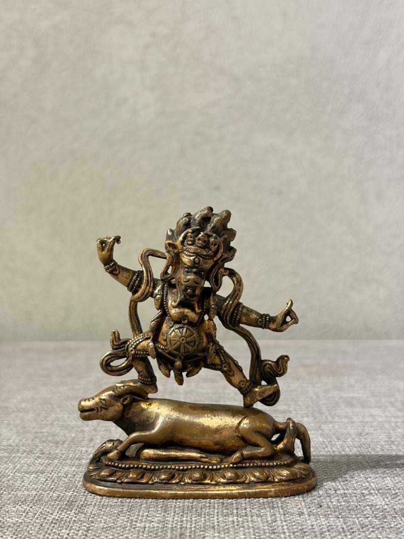 清 铜局部鎏金阎魔敌 - 图5