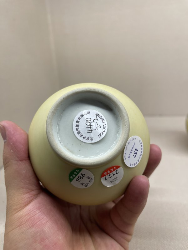 清康熙 米黄釉青花花卉纹小葫芦瓶一对 - 图11