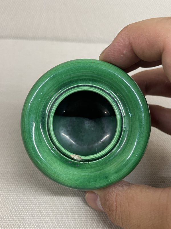 清康熙 苹果绿釉水盂 - 图5