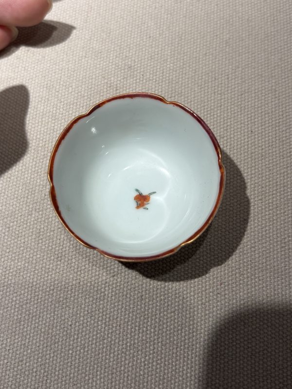 清雍正 粉彩松鹤延年杯、碟一套 - 图5