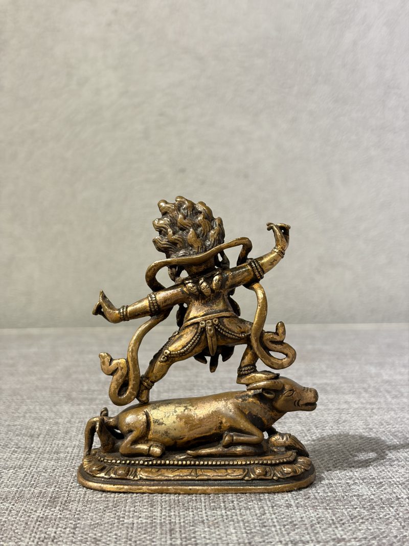 清 铜局部鎏金阎魔敌 - 图7