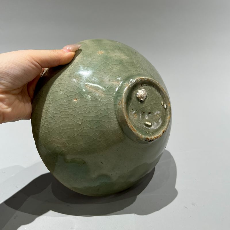 明代 高丽青釉印花碗 - 图8