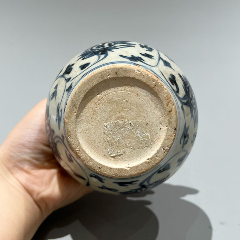 明代 青花缠枝罐 - 图7