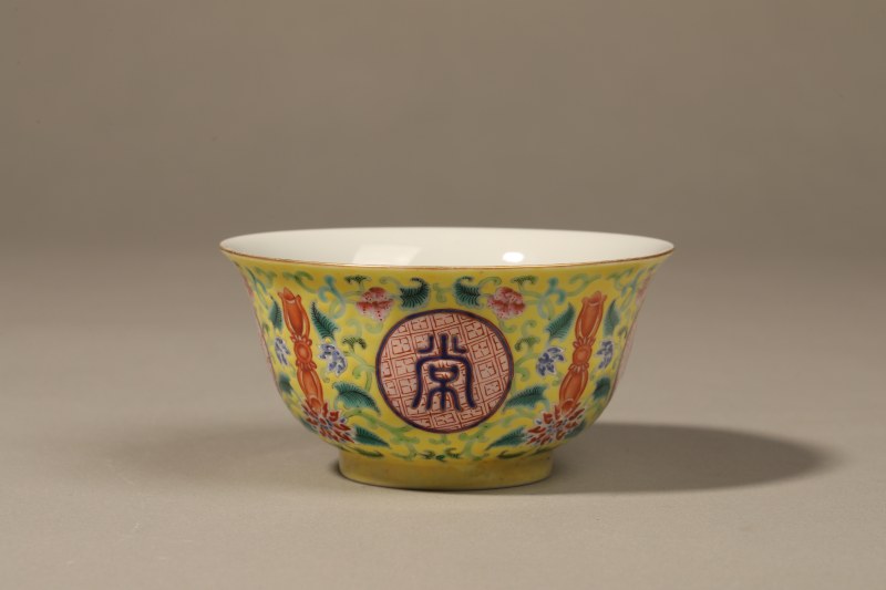清 粉彩佛日常明碗 - 图4