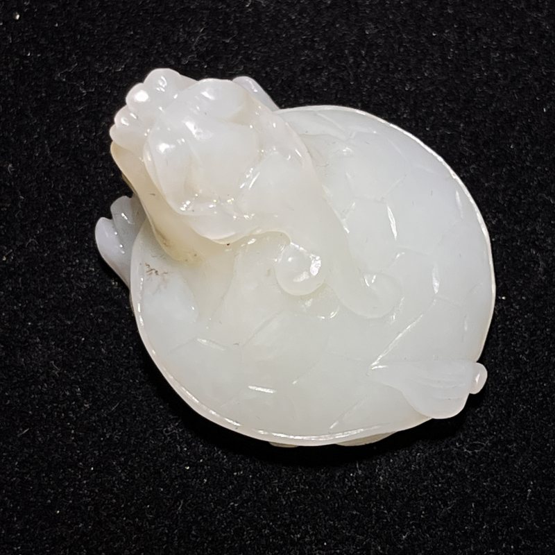 和田白玉龙龟手把件 - 图4