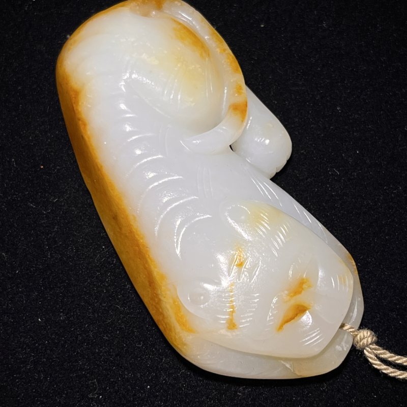 洒金皮白玉伏虎瑞兽把件 - 图4