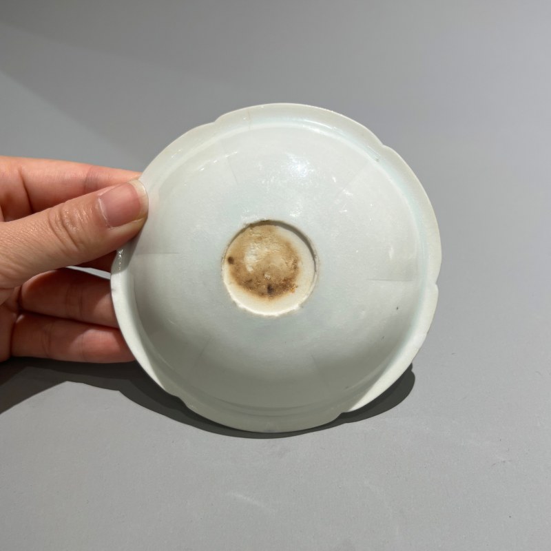 明代 青白釉花口洗一对 - 图7
