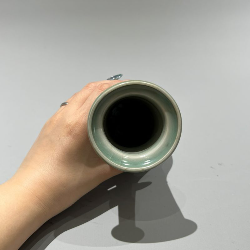 明代 龙泉窑粉青釉箸瓶 - 图5
