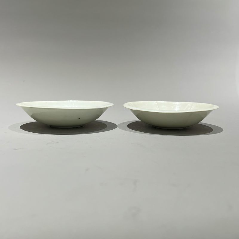 明代 青白釉花口洗一对 - 图5