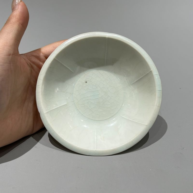 明代 青白釉花口洗一对 - 图7
