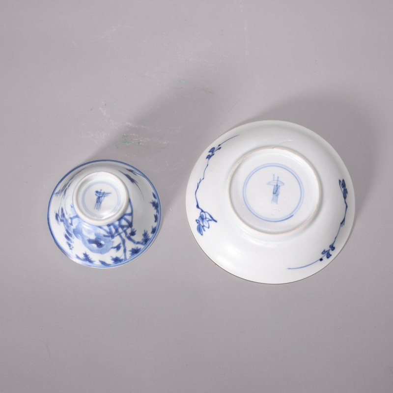 清代 青花杯托一套 - 图4