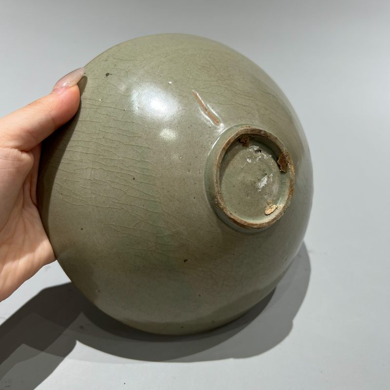 明代 高丽青釉刻花碗 - 图8