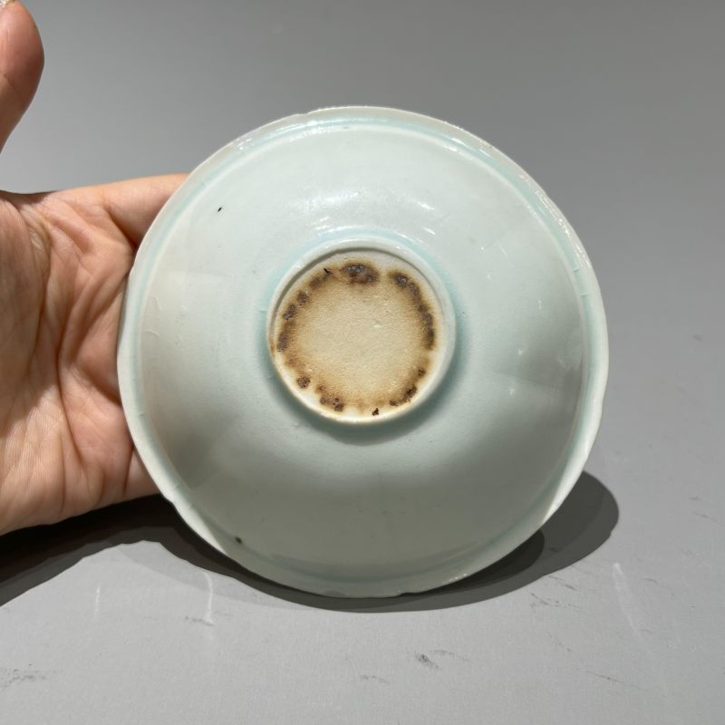 明代 青白釉花口洗一对 - 图9