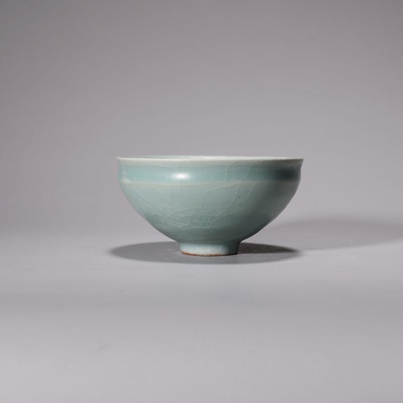 明代 龙泉窑粉青釉束口盏 - 图2