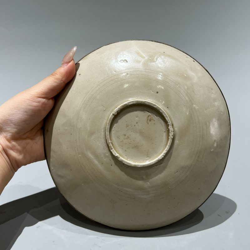 明代 白釉印花盘 - 图7