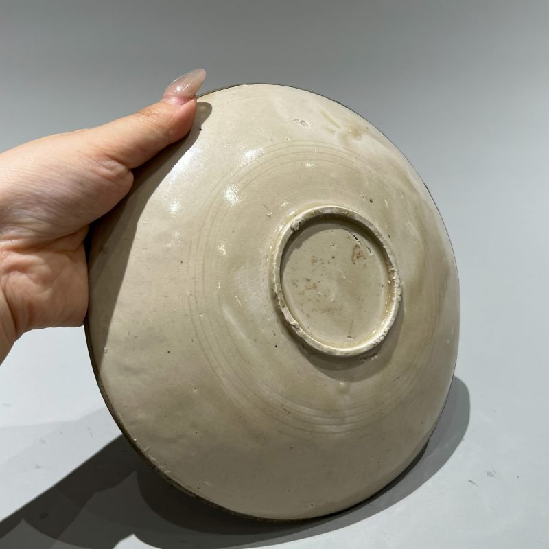 明代 白釉印花盘 - 图8