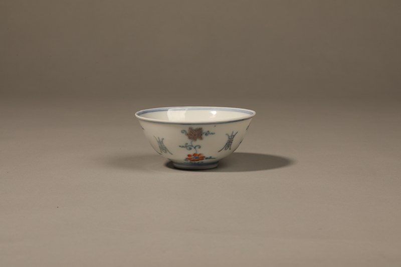 清 斗彩花卉寿字纹碗 - 图4