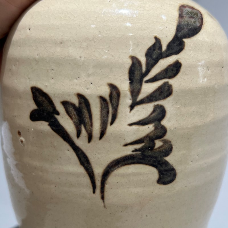 明代 白釉褐彩花卉纹梅瓶 - 图7