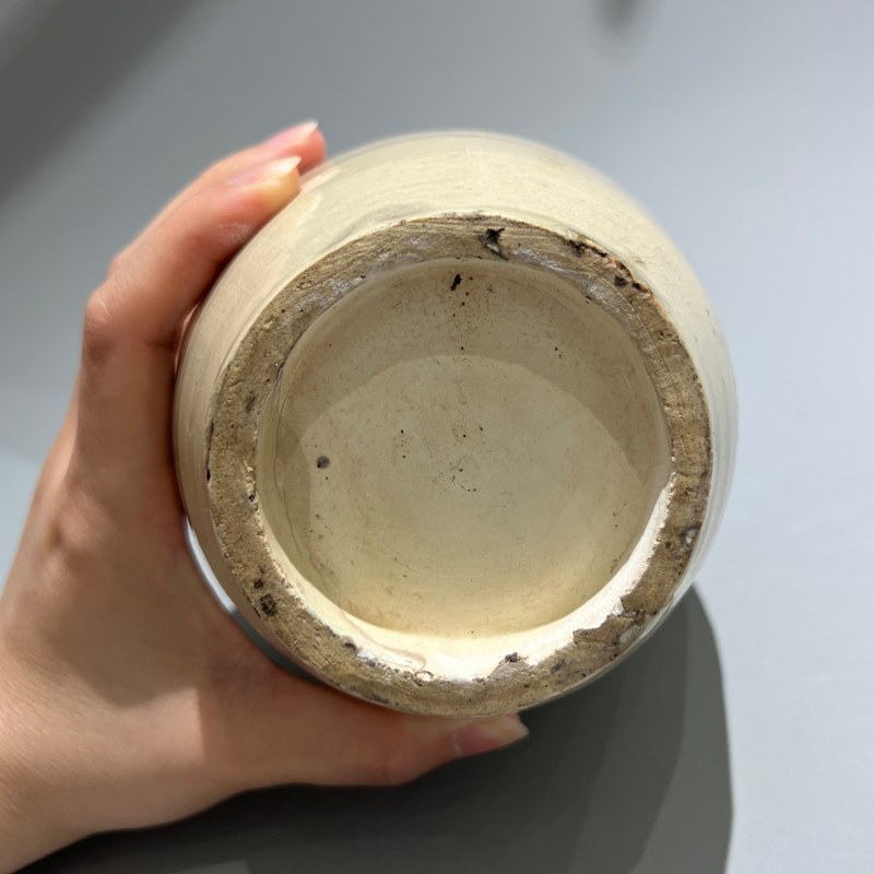 明代 白釉褐彩花卉纹梅瓶 - 图8
