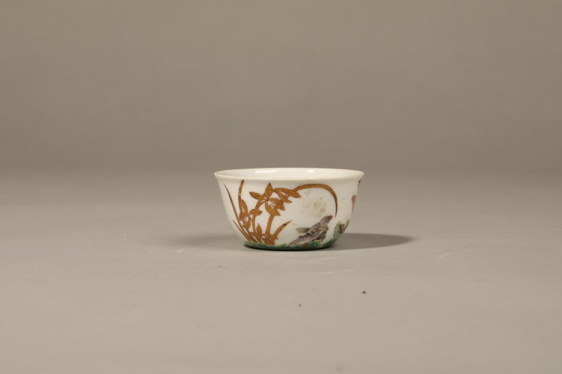 清 粉彩鹿纹折腰杯 - 图8