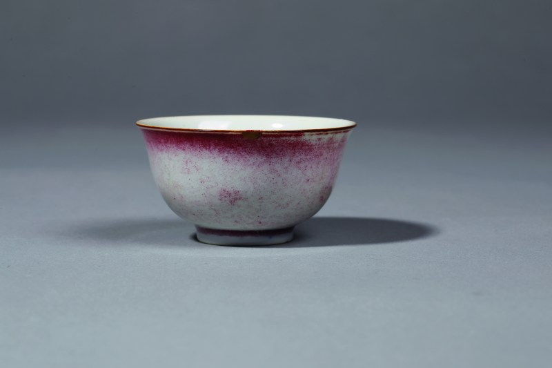 清 红釉杯
