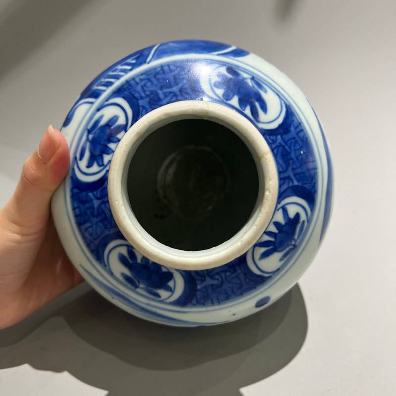 明代 青花人物纹罐 - 图6
