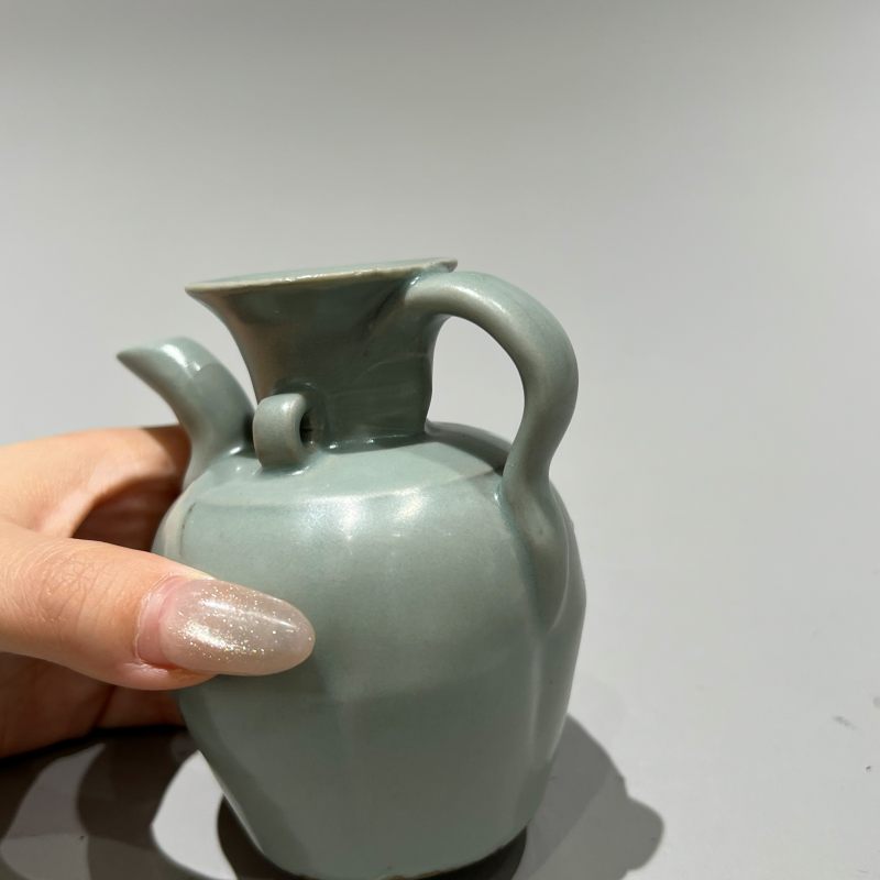 明代 龙泉窑粉青釉执壶 - 图6