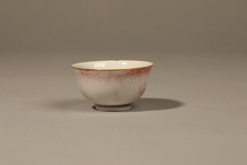 清 红釉杯 - 图2