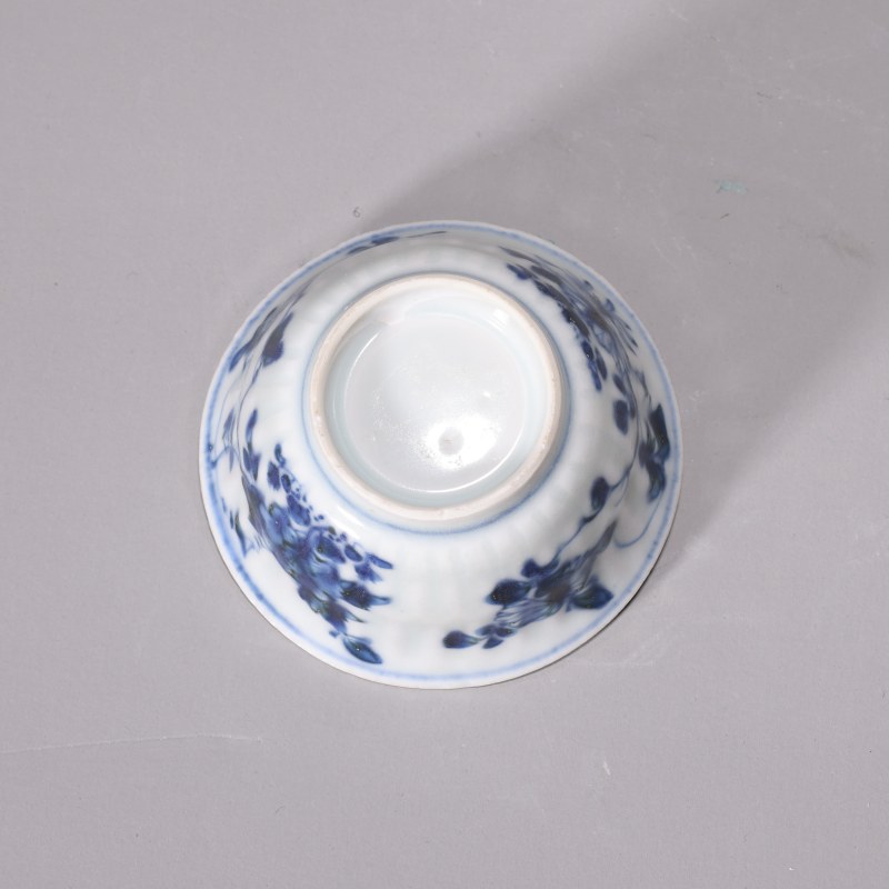 清代 青花花卉纹杯 - 图3