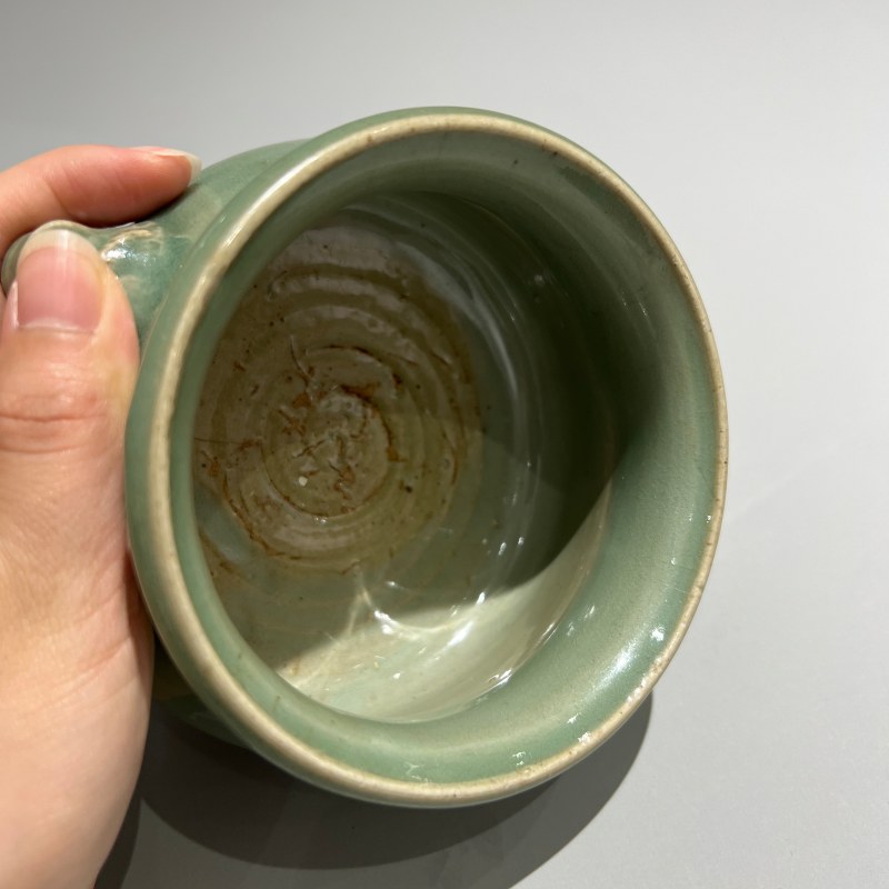 明代 龙泉窑翠青釉辅首香炉 - 图8