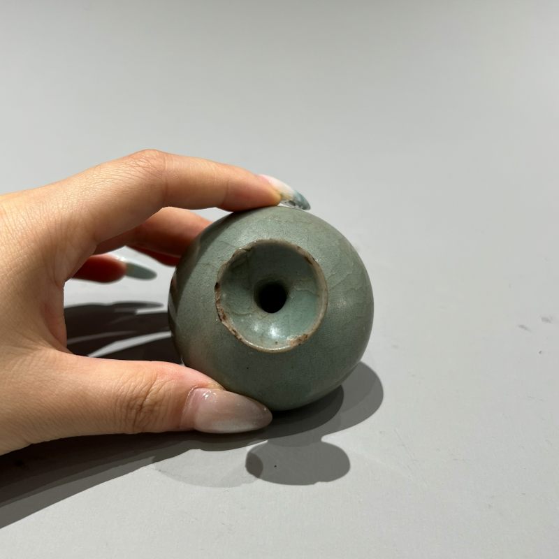 明代 高丽天青釉油壶 - 图5