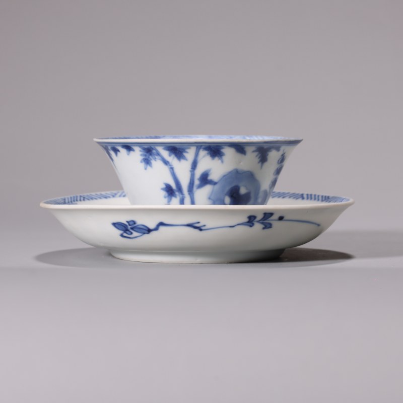 清代 青花杯托一套 - 图1