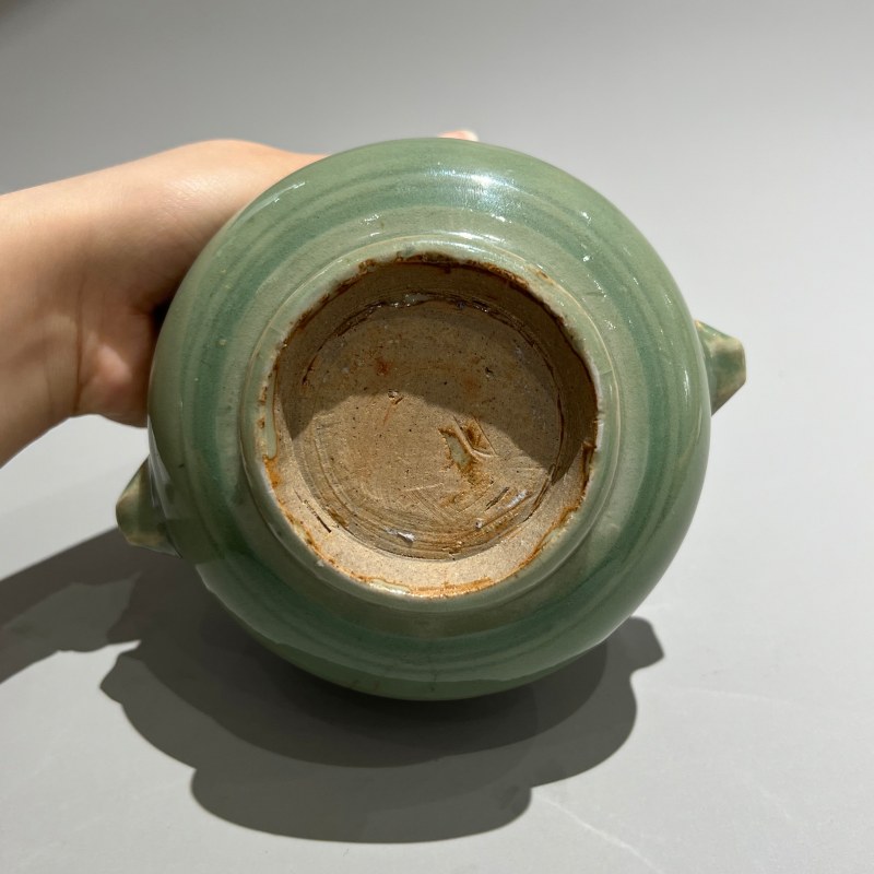 明代 龙泉窑翠青釉辅首香炉 - 图9