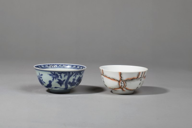 清 青花、粉彩碗